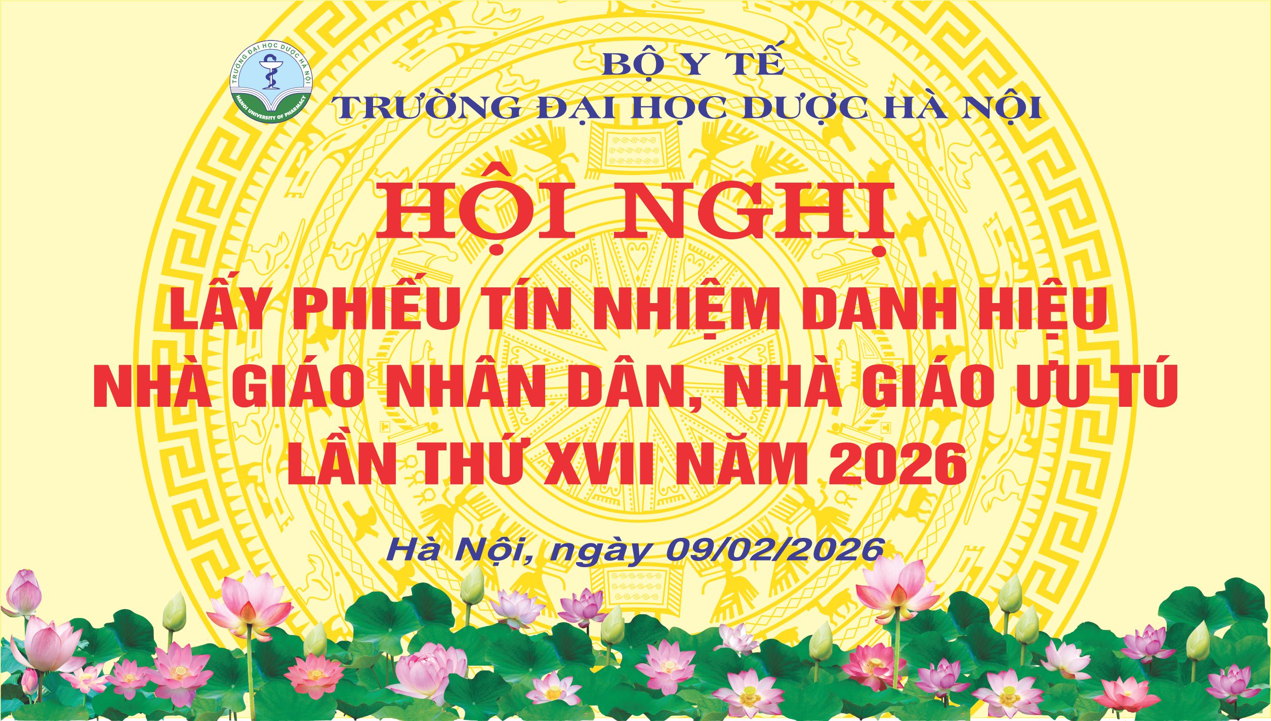 TRƯỜNG ĐẠI HỌC DƯỢC HÀ NỘI TỔ CHỨC HỘI NGHỊ LẤY PHIẾU TÍN NHIỆM DANH HIỆU NHÀ GIÁO NHÂN DÂN, NHÀ GIÁO ƯU TÚ LẦN THỨ 17, NĂM 2026